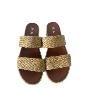 MIA Kady Platform Braided Raffia Sandals